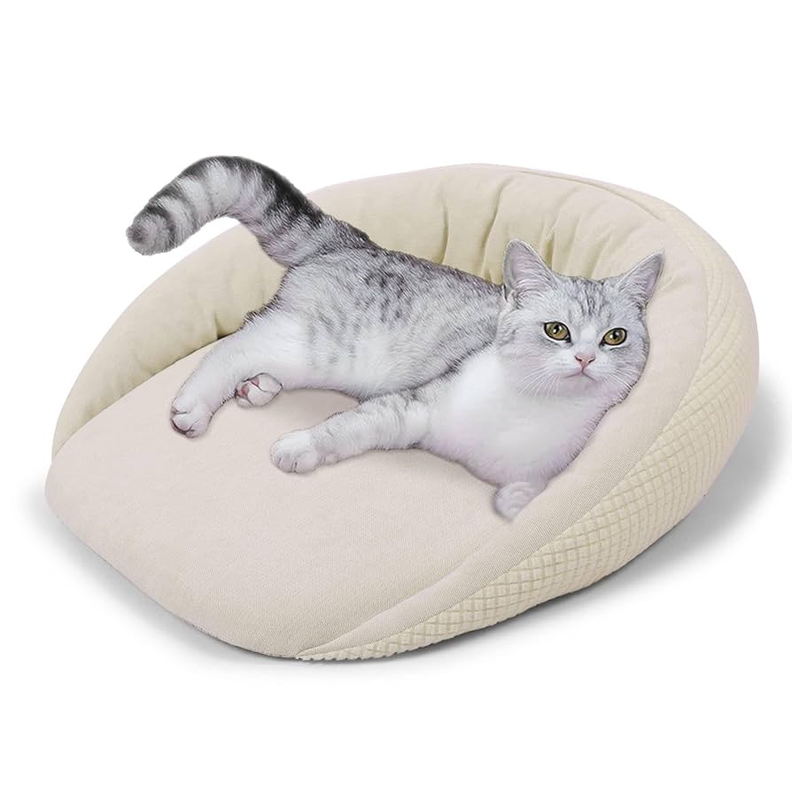 Amazon | 猫 ベッド ペットベッド 低反発ウレタンチップ 高反発